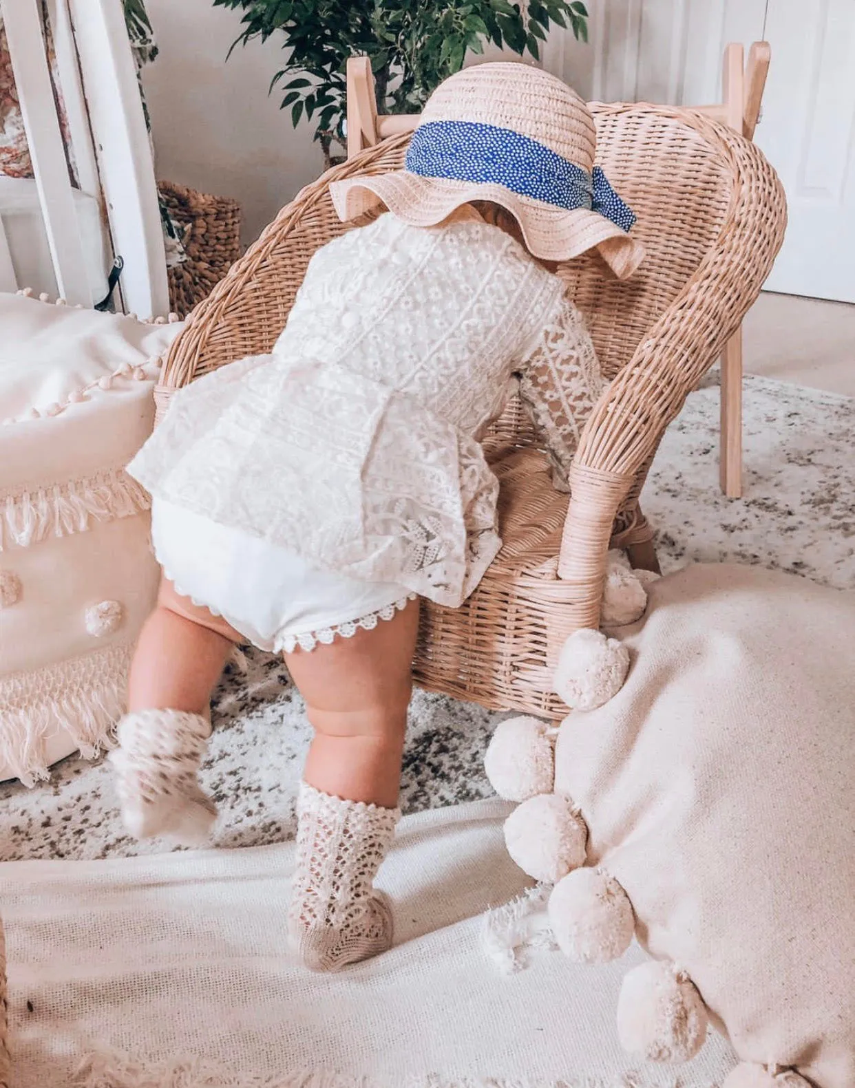 $15.00 EA - 6-12M X 2 / 12-24M X 1 -- Stacey Lynn Ivory Lace Skirted Romper
