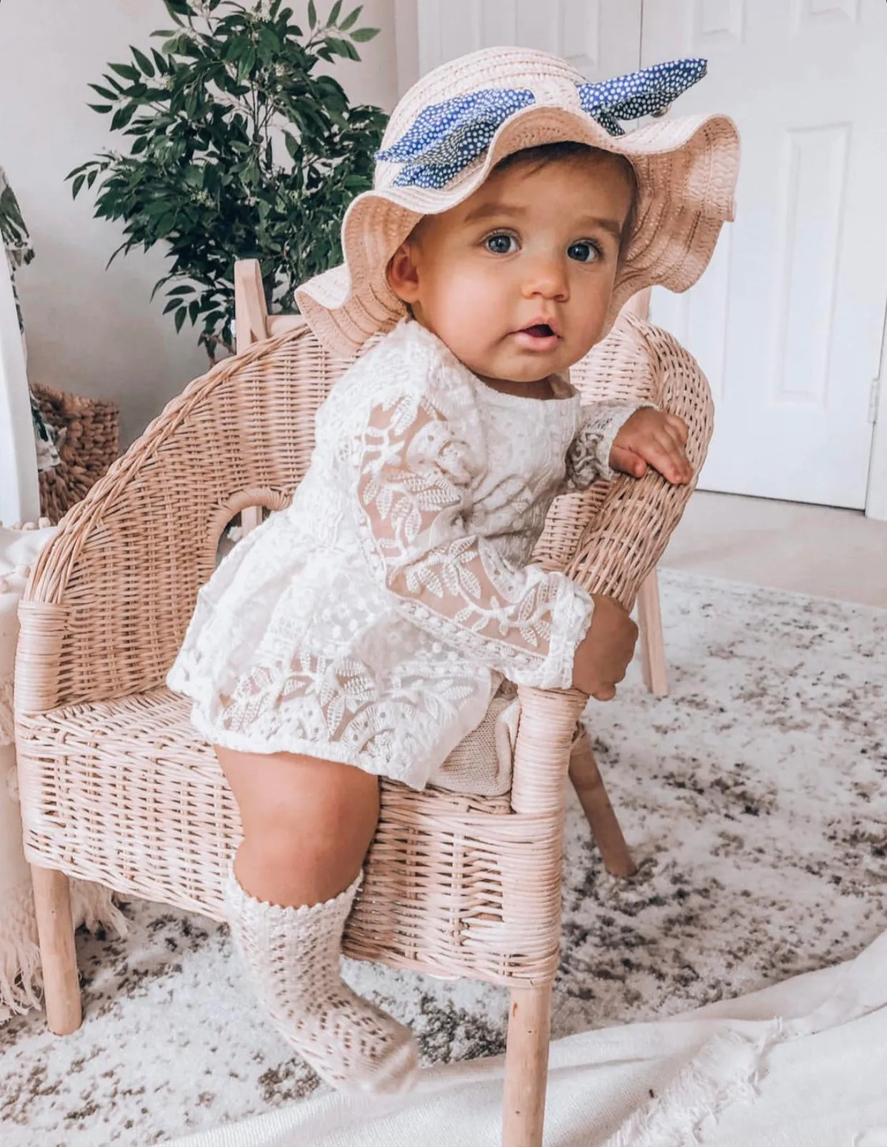 $15.00 EA - 6-12M X 2 / 12-24M X 1 -- Stacey Lynn Ivory Lace Skirted Romper