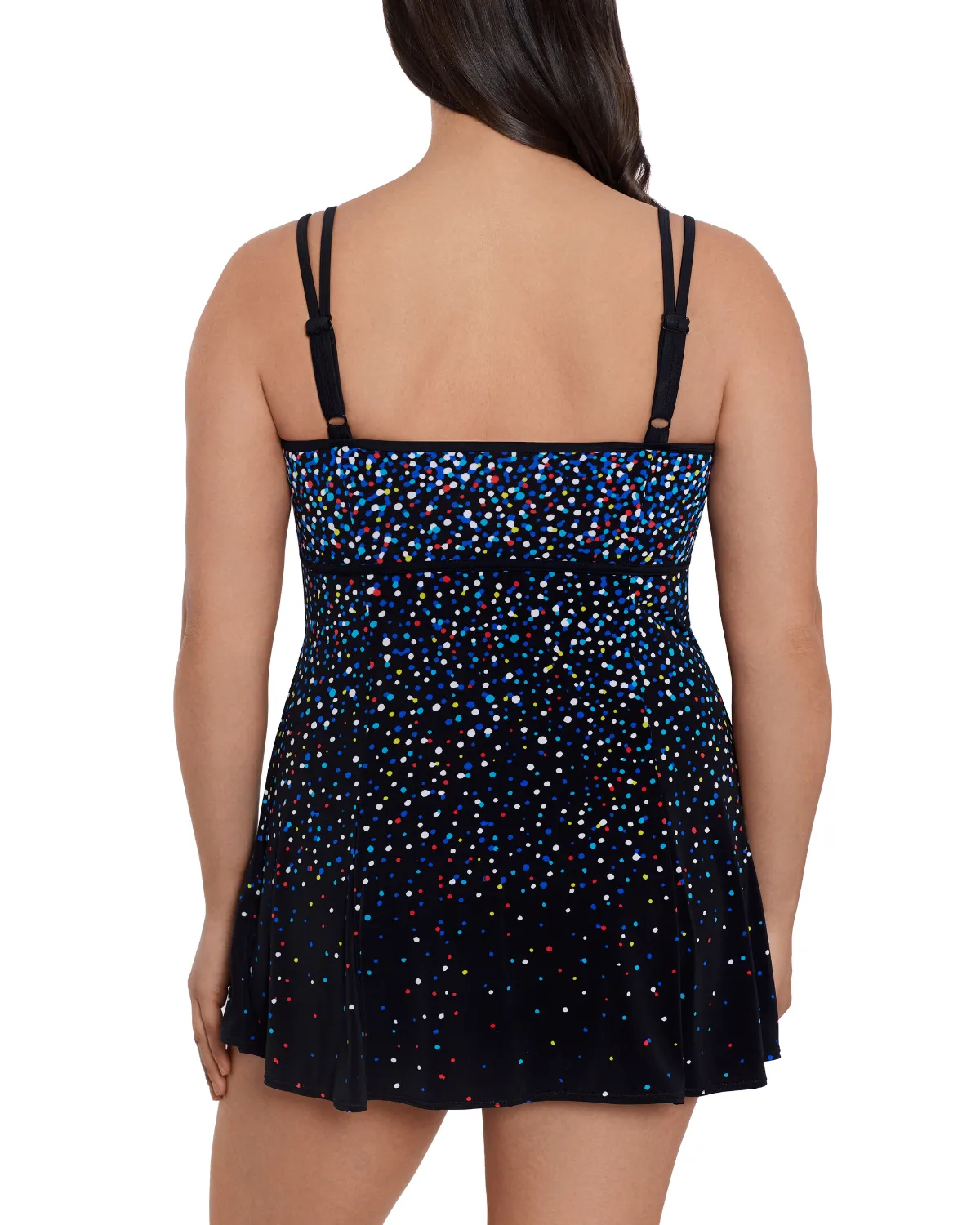 2024 Longitude Rainbow Sprinkles Empire Princess Seam Long Torso Swim Dress - L242120