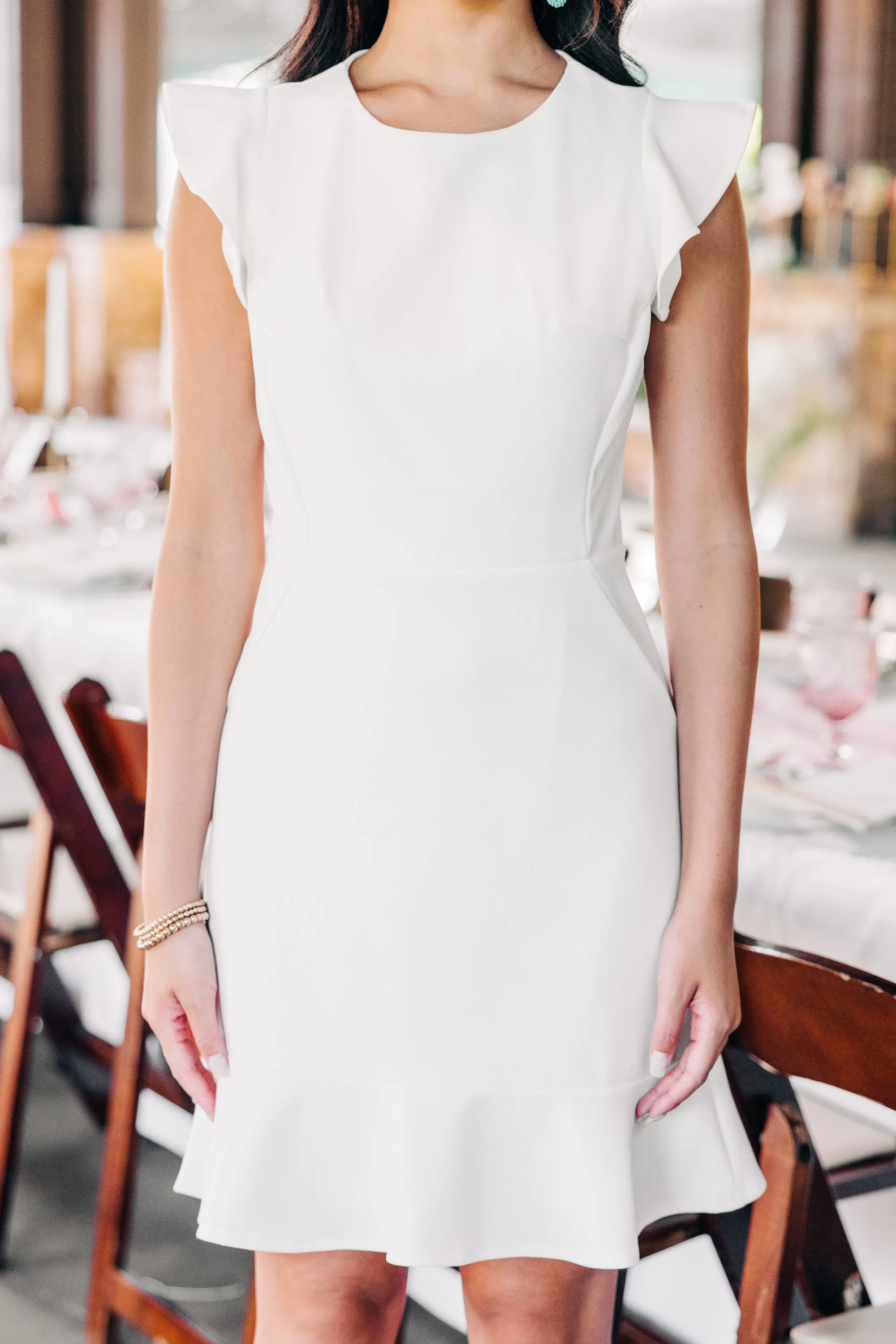All My Life White Ruffled Dress