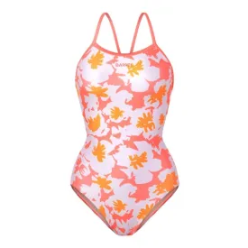 Barrel Womens Floral 2T VBack Swimsuit-CORAL