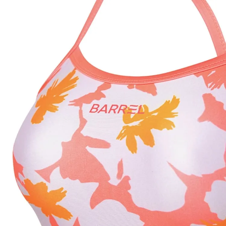 Barrel Womens Floral 2T VBack Swimsuit-CORAL