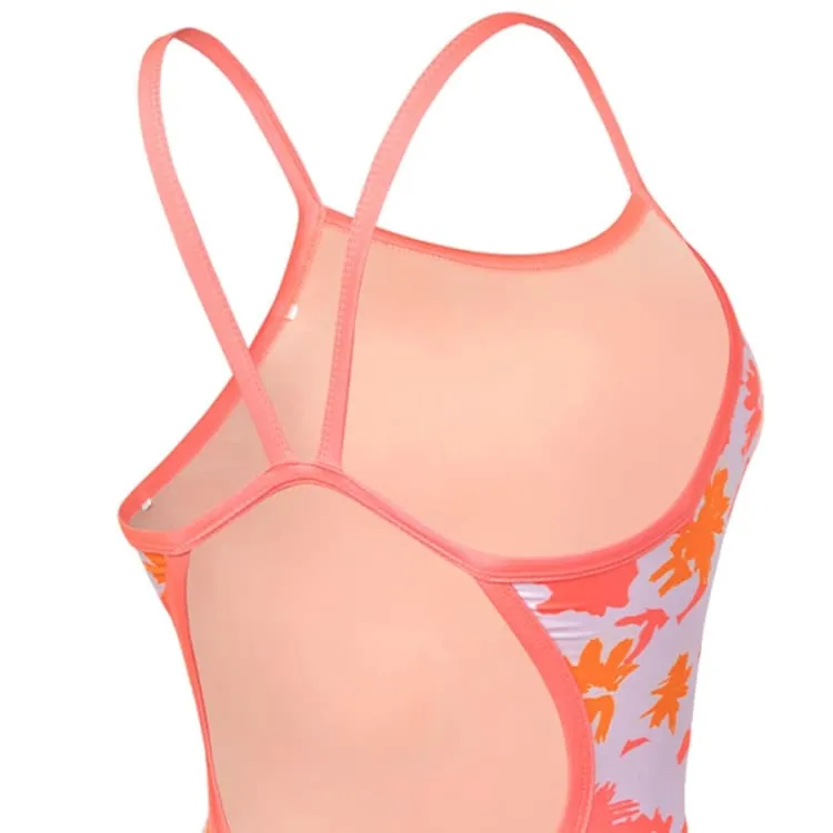 Barrel Womens Floral 2T VBack Swimsuit-CORAL
