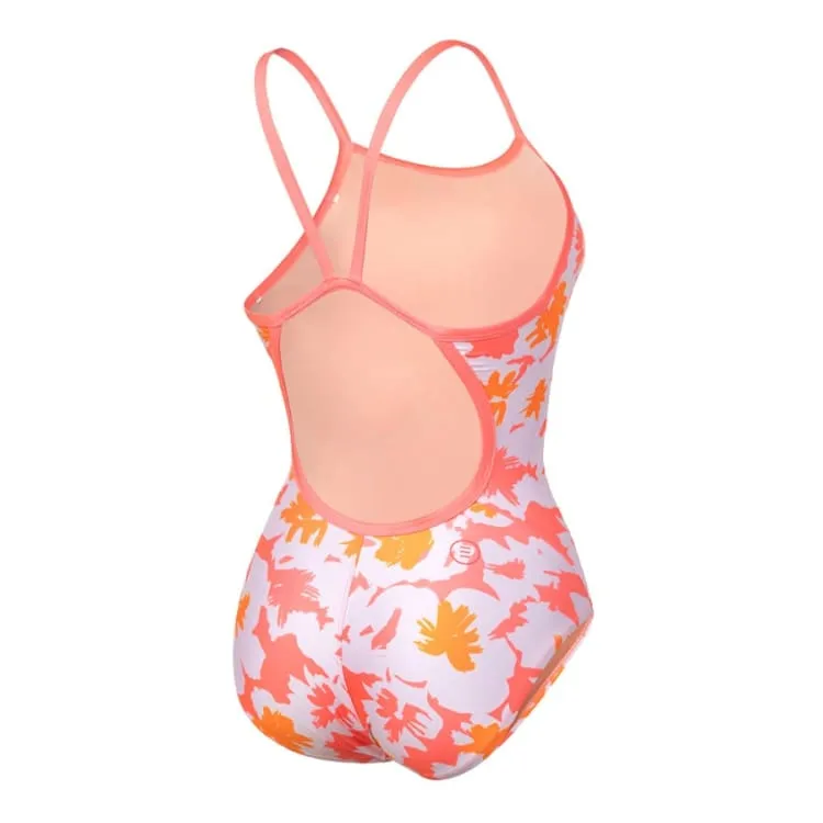 Barrel Womens Floral 2T VBack Swimsuit-CORAL