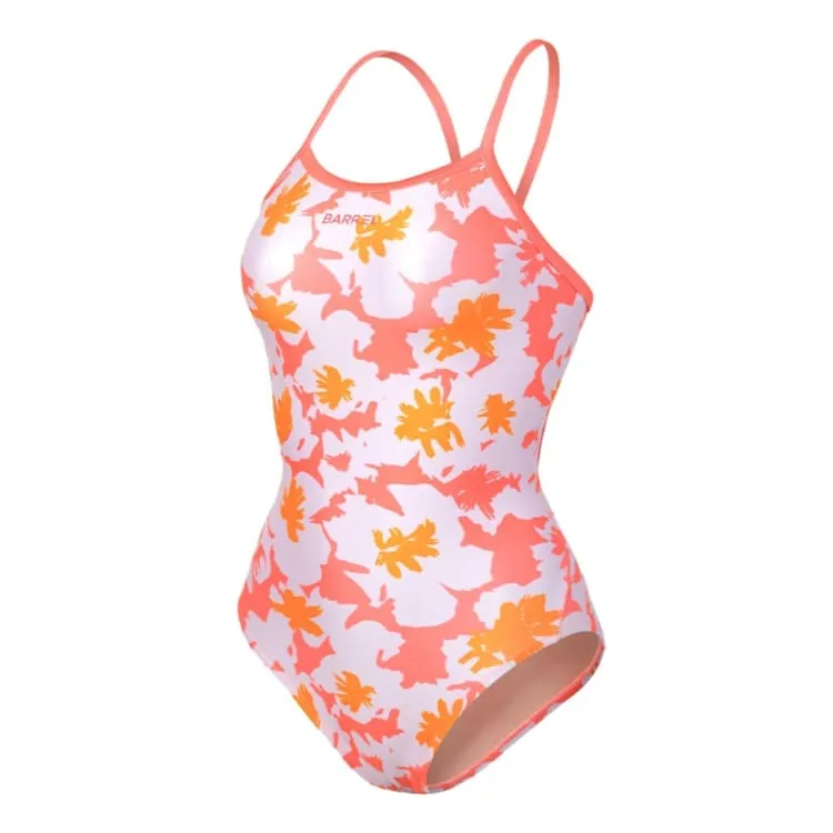 Barrel Womens Floral 2T VBack Swimsuit-CORAL