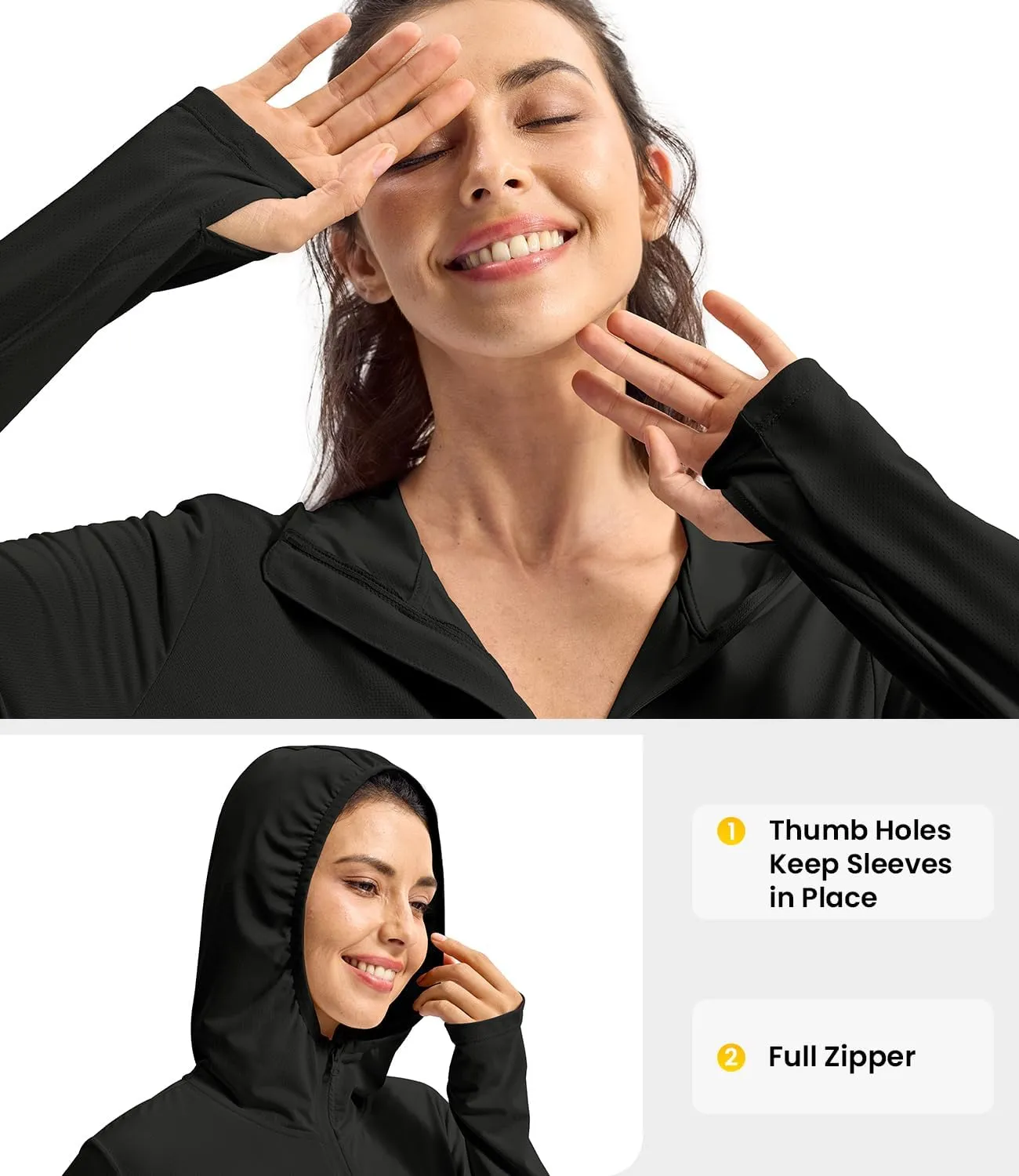 BASUDAM Women's Beach Swim Cover Up Lightweight Quick Dry SPF UPF 50  Sun Protection Outdoor Hoodie Long Jackets