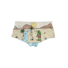 Beach Vibes All Over Print Triangle Swim Trunks