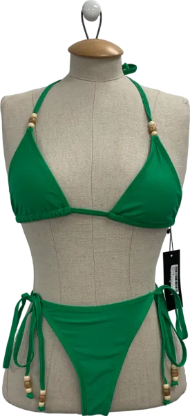 boohoo Green Bamboo Triangle Bikini UK 6