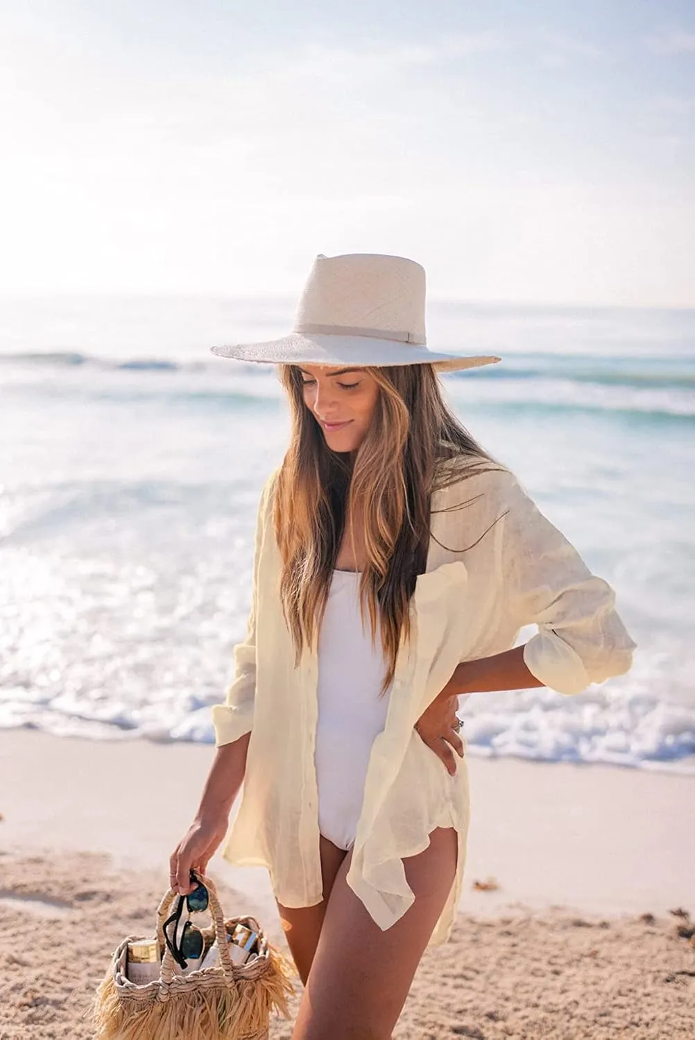 Breezy Lane Beach Cover Up for Women Button Down Shirt Swimsuit Coverup Bathing Suit Cover Ups for Swimwear Vacation