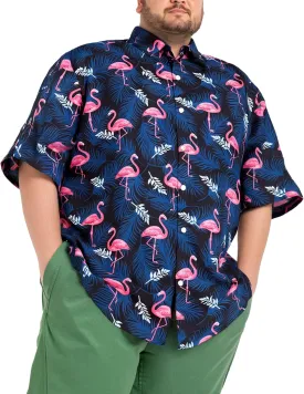 BRISIRA Big and Tall Hawaiian Shirts for Men Button Down Short Sleeves Shirts Beach Tropical Aloha Shirt with Pocket LT-6XLT