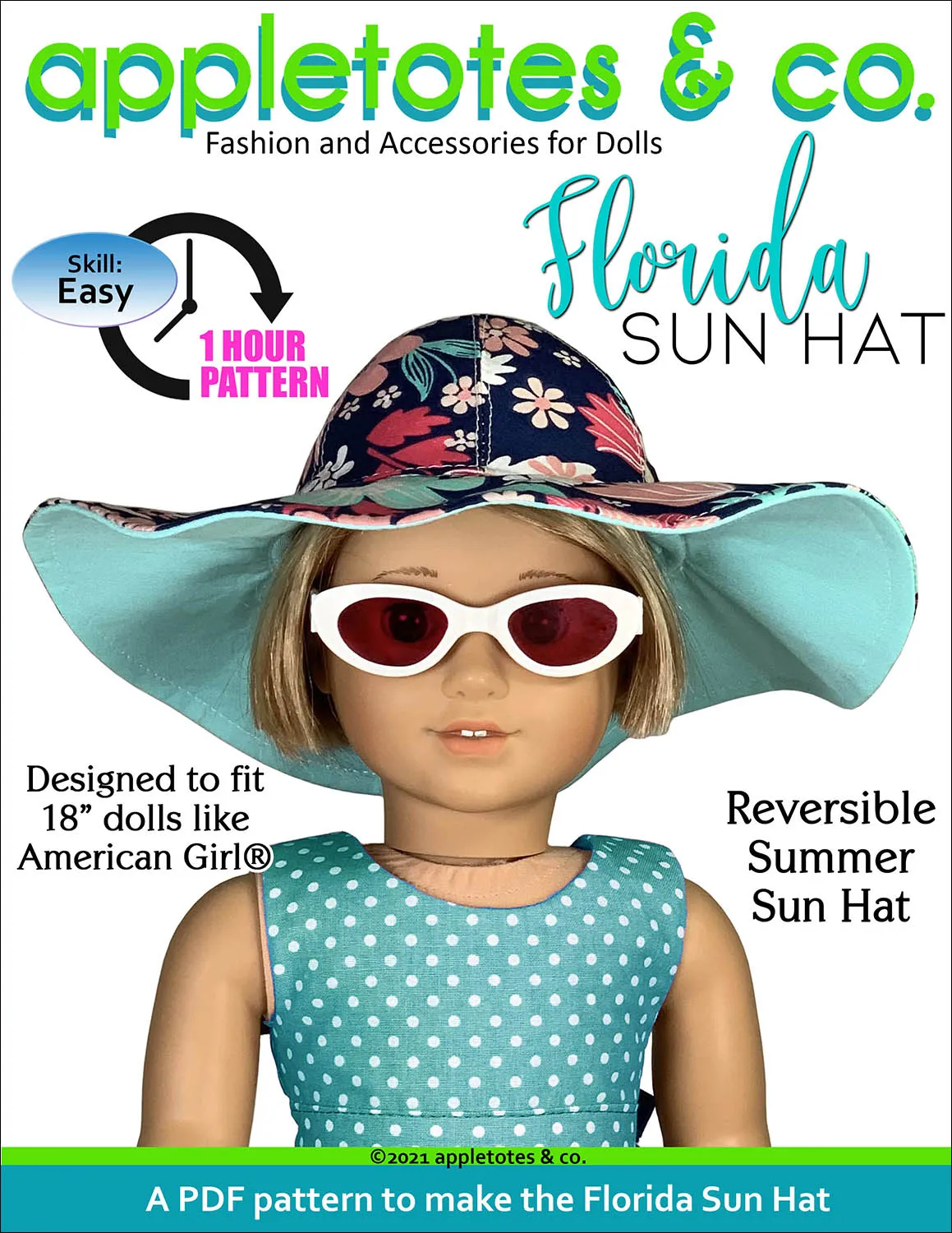 Florida Sun Hat 18 Inch Doll Pattern