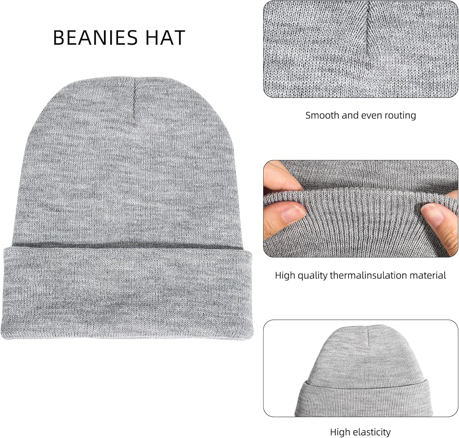 Gelante Unisex Beanie Cap Knitted Warm Solid Color and Multi-Color Multi-Packs