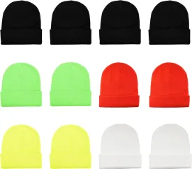Gelante Unisex Beanie Cap Knitted Warm Solid Color and Multi-Color Multi-Packs