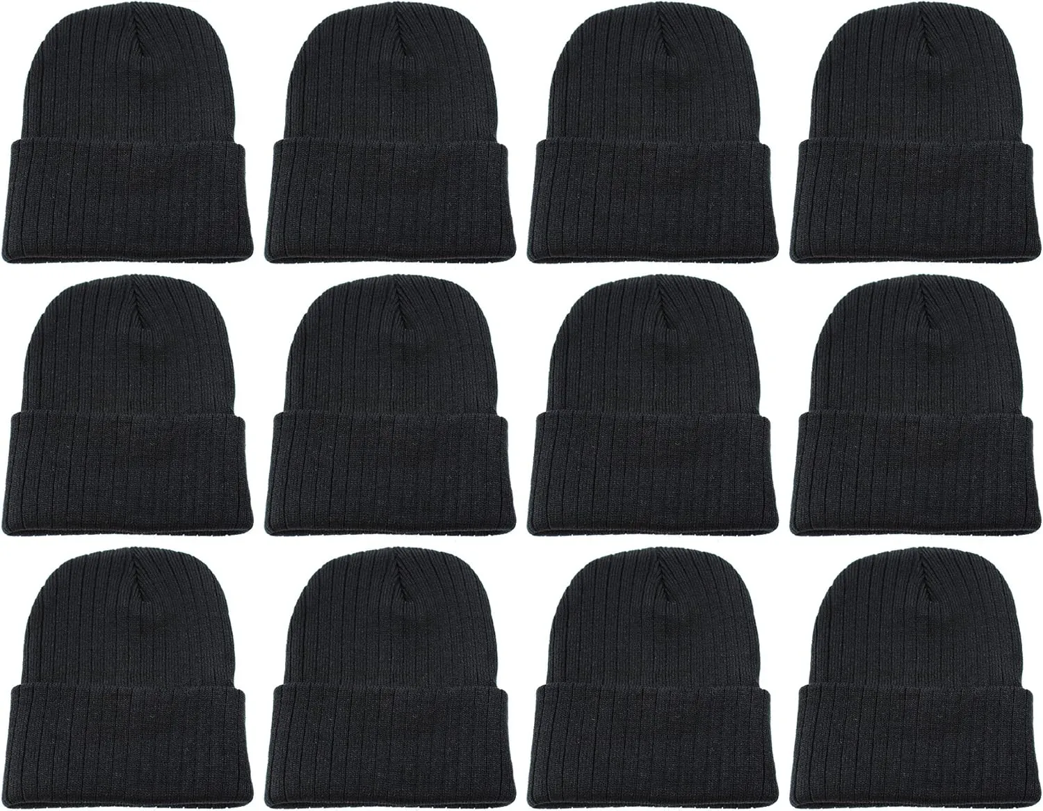 Gelante Unisex Beanie Cap Knitted Warm Solid Color and Multi-Color Multi-Packs