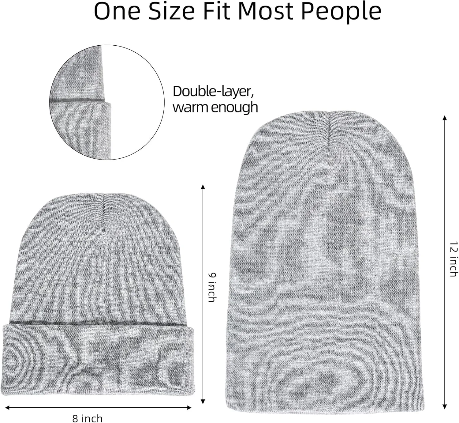 Gelante Unisex Beanie Cap Knitted Warm Solid Color and Multi-Color Multi-Packs
