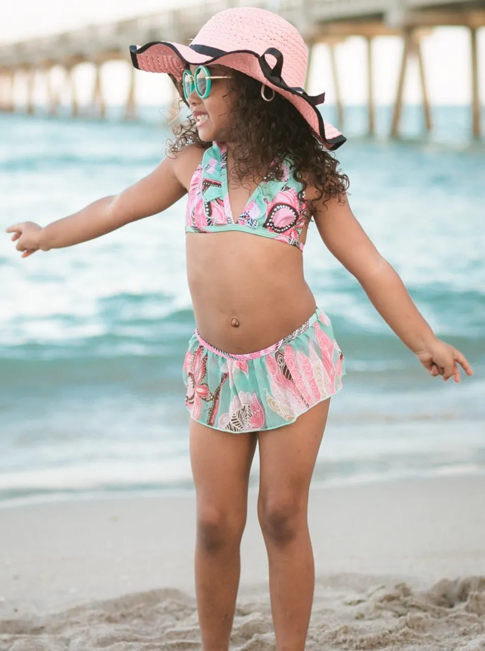 Girls Flower Daze Bikini With Matching Cover Up