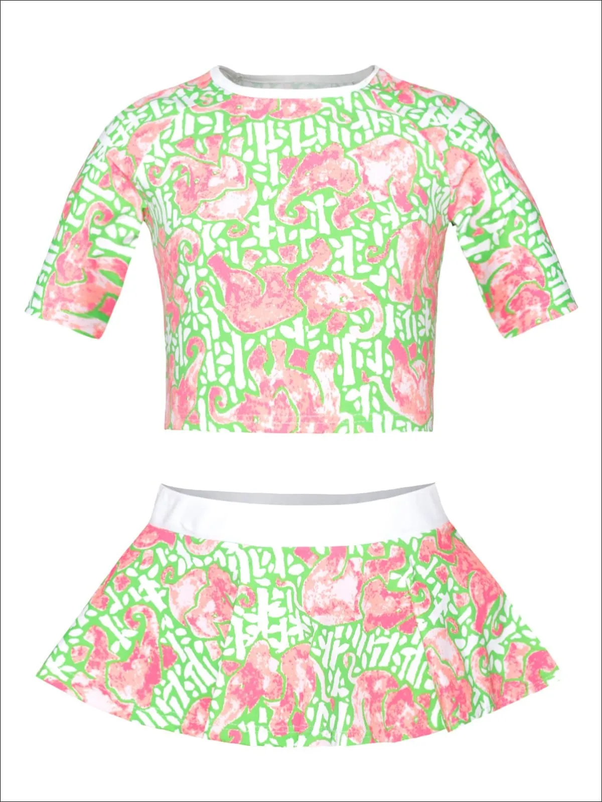Girls Life's A Breeze Rash Guard Two Piece Swimsuit