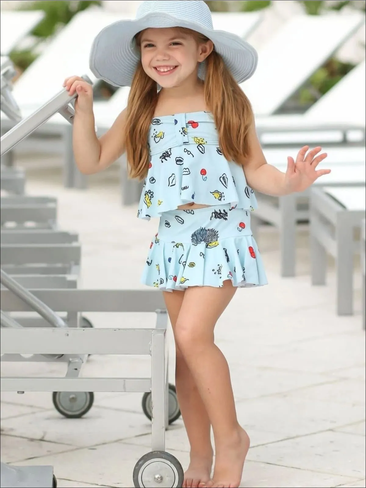 Girls Little Miss Retro Two Piece Swimsuit