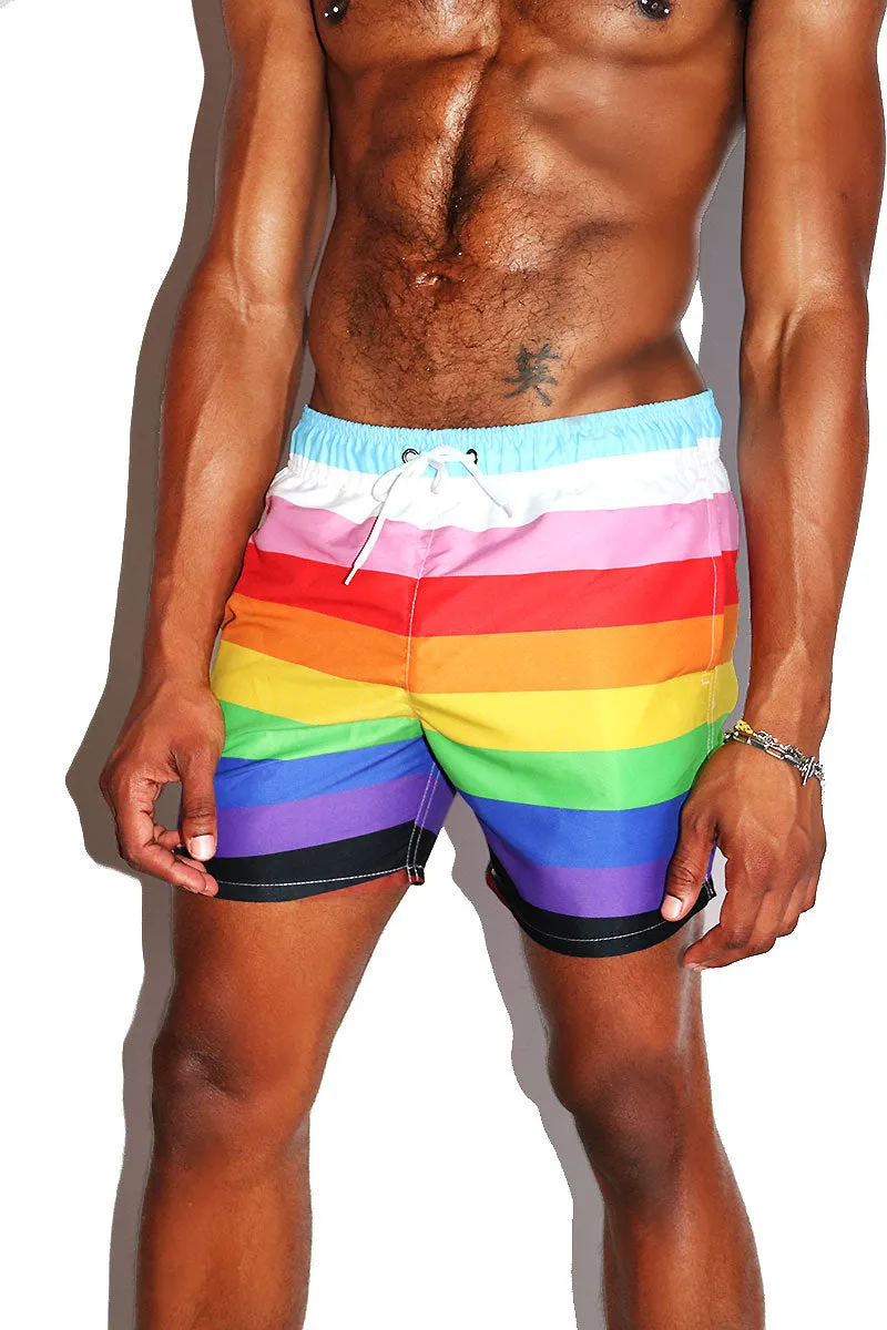 Inclusive Pride Swim Board Short- Multi