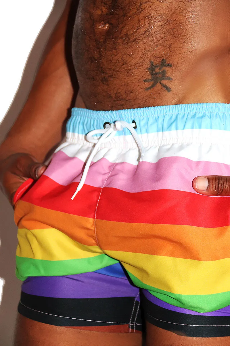 Inclusive Pride Swim Board Short- Multi