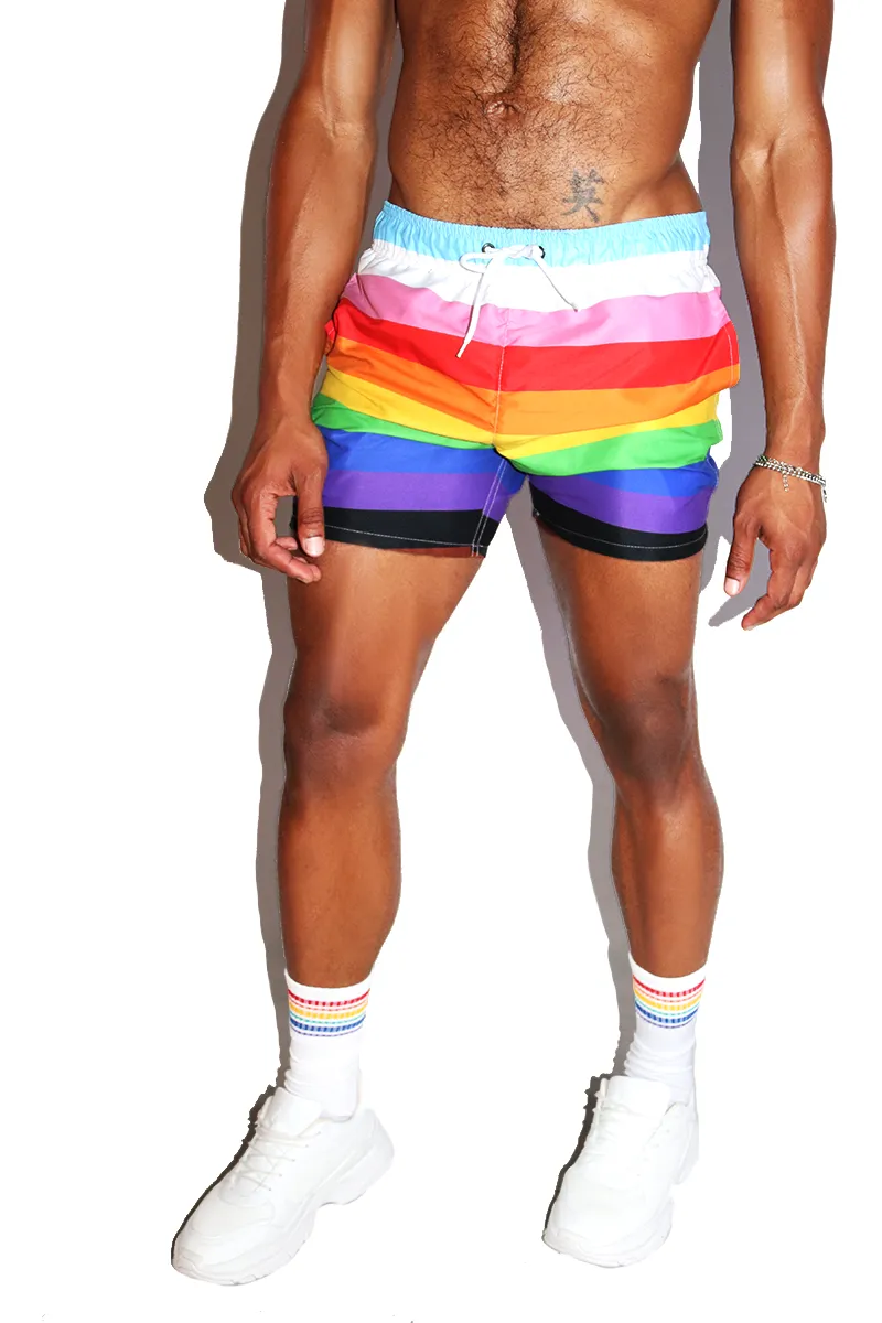 Inclusive Pride Swim Board Short- Multi