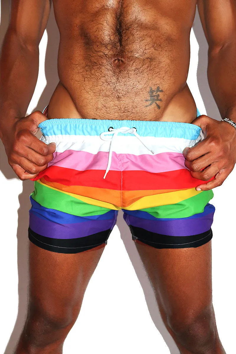 Inclusive Pride Swim Board Short- Multi