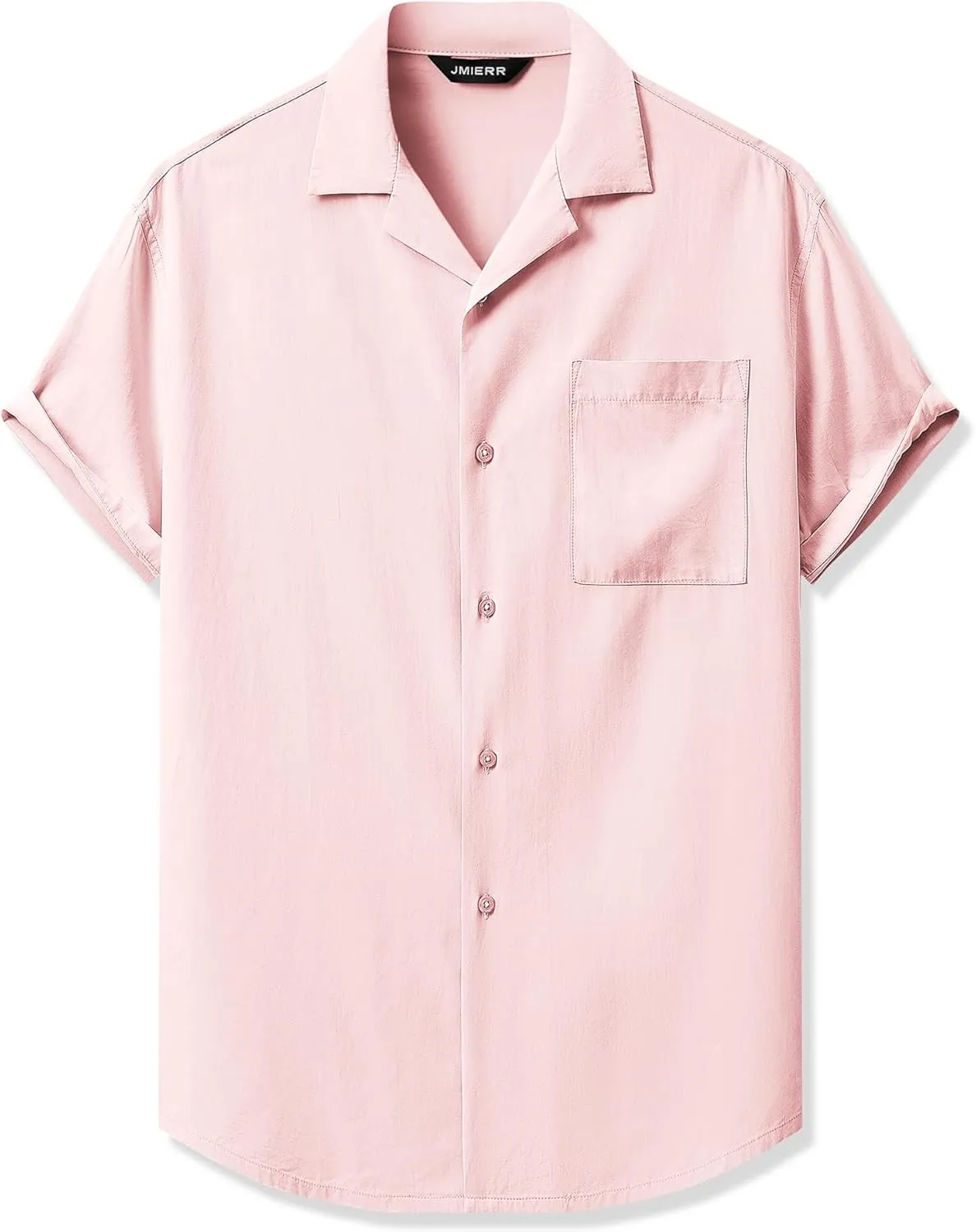JMIERR Mens Linen Shirts Casual Short Sleeve Button Down Shirts Wrinkle Free Vacation Beach Summer Tops