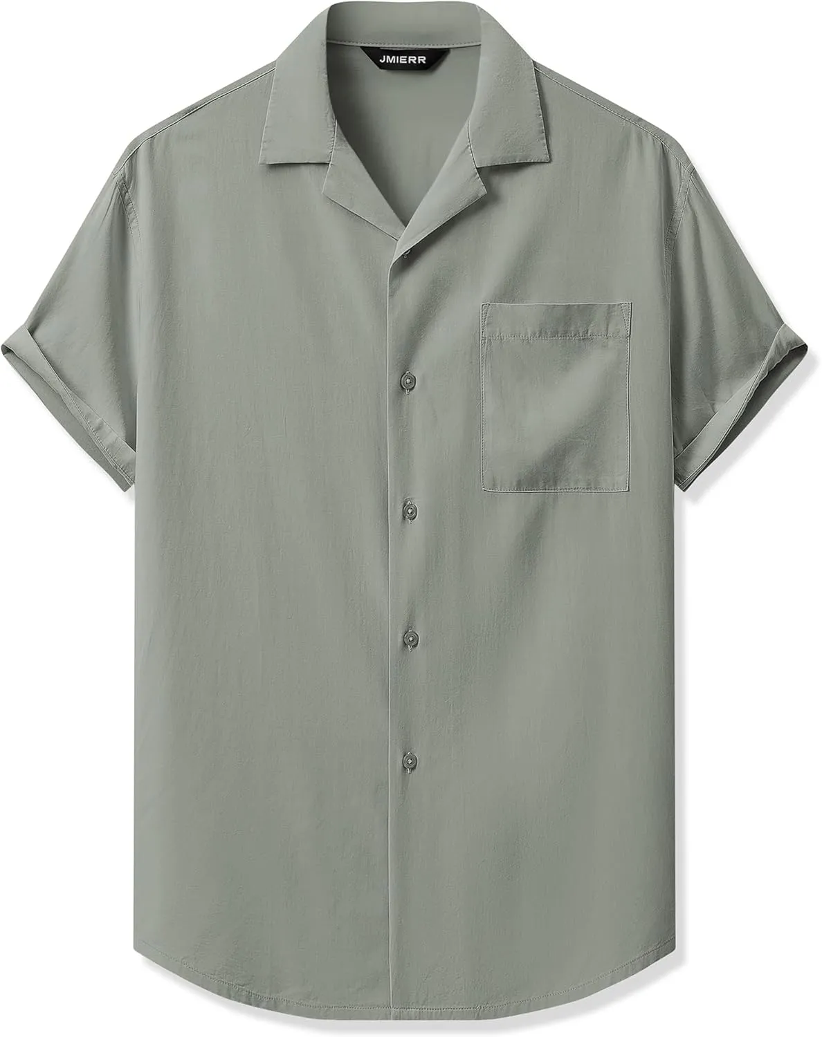 JMIERR Mens Linen Shirts Casual Short Sleeve Button Down Shirts Wrinkle Free Vacation Beach Summer Tops