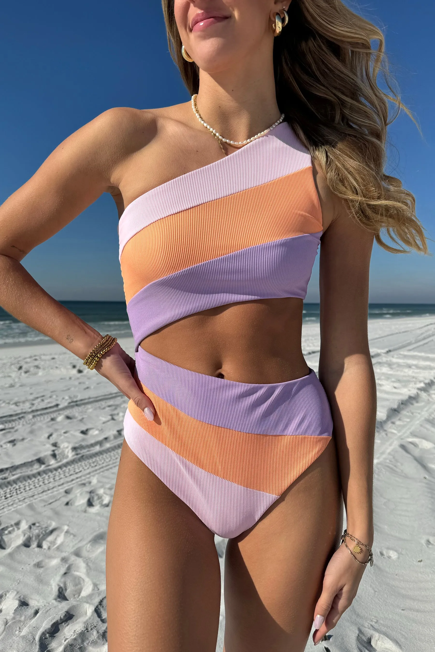 Joyce One Piece Pastel Poppy Colorblock