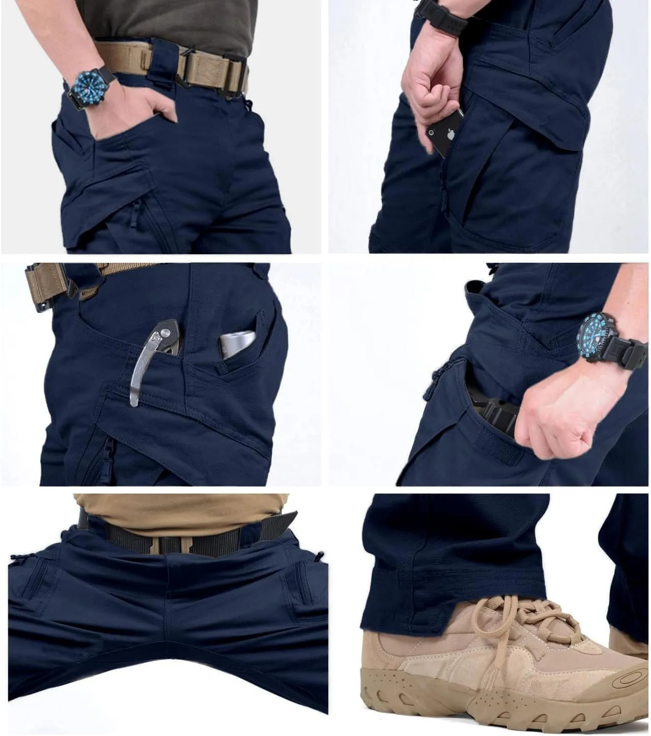 LABEYZON Men's Casual Cargo Work Pants Outdoor Lightweight Military Tactcial Pants for Men with 9 Pockets