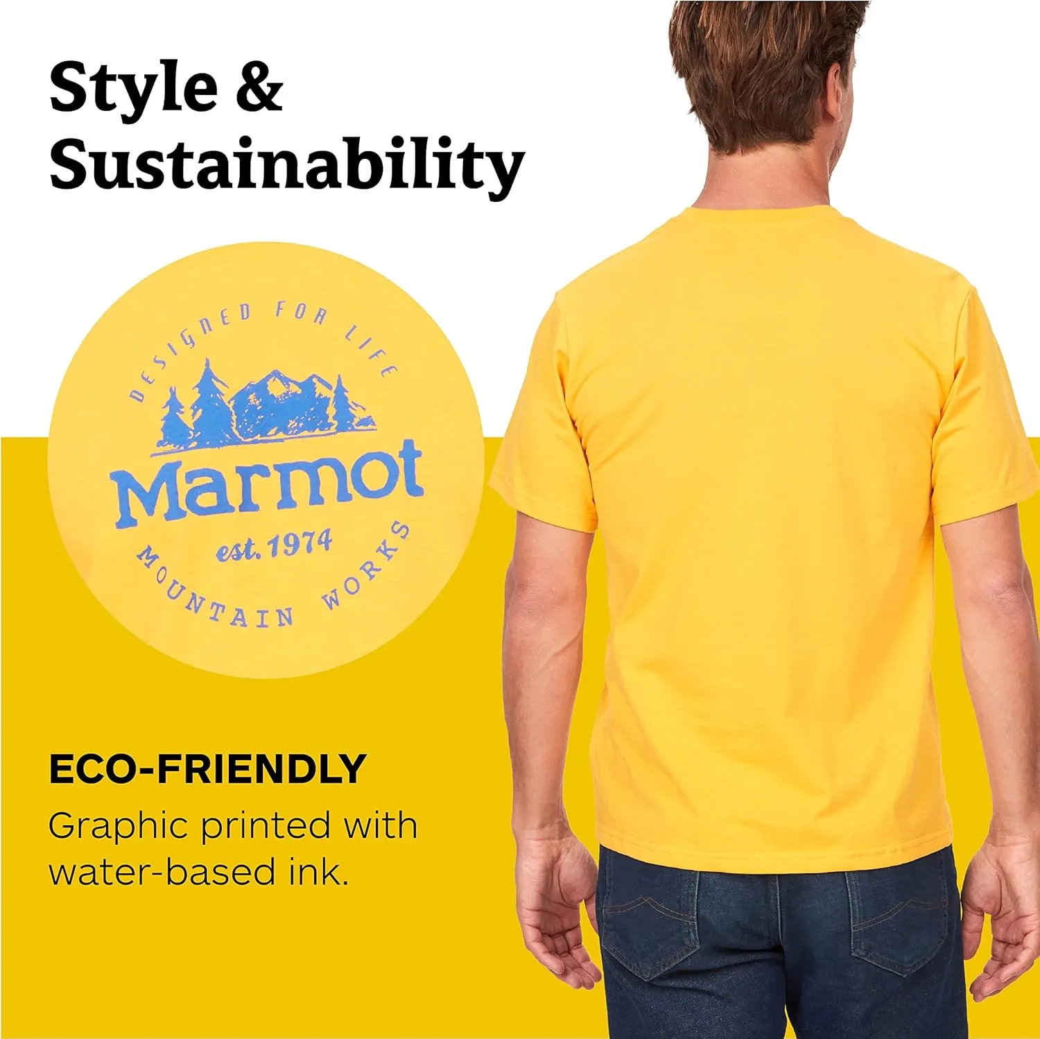 MARMOT Men's Logo T-Shirts - Printed Graphic on Cotton Tee