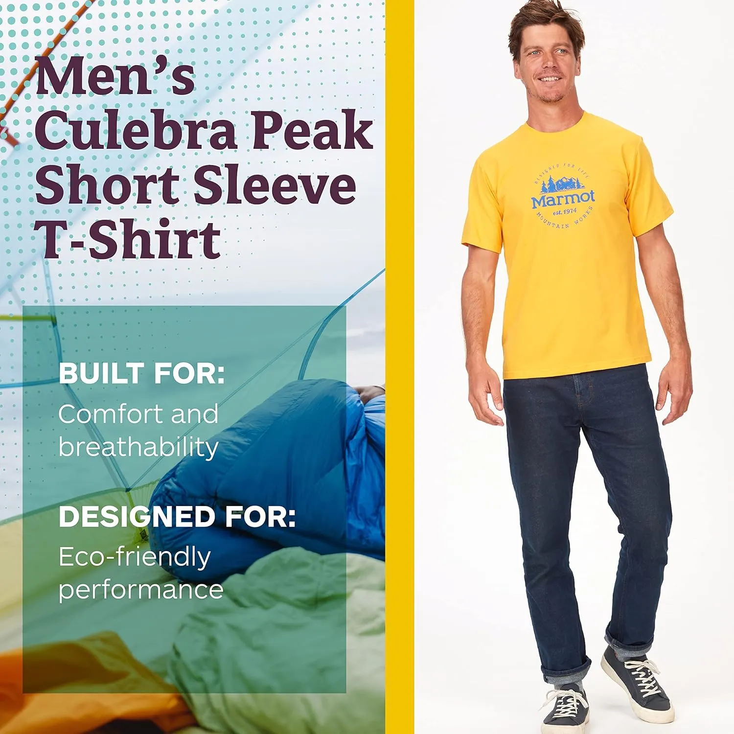 MARMOT Men's Logo T-Shirts - Printed Graphic on Cotton Tee