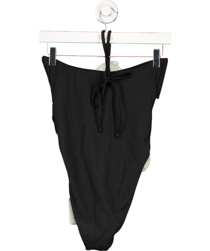 SAME Los Angeles Black Rose Cut Out One Piece Swimsuit Black/cream UK S