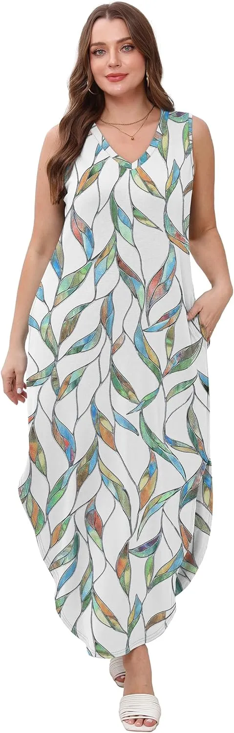 SAMPEEL Summer Dresses Maxi Dress Vacation Beach Sundresses 2025 with Pockets