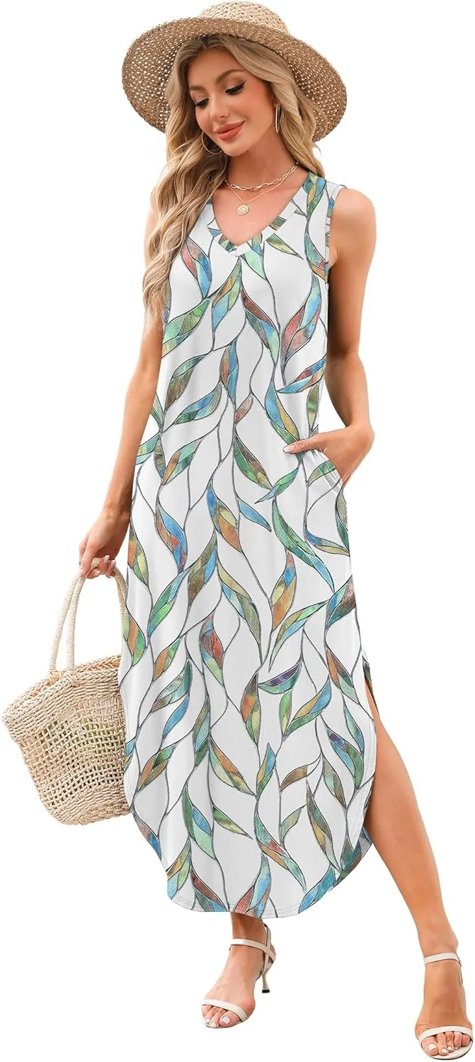 SAMPEEL Summer Dresses Maxi Dress Vacation Beach Sundresses 2025 with Pockets
