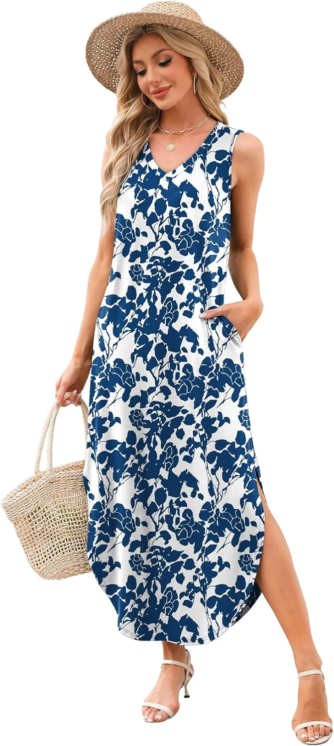 SAMPEEL Summer Dresses Maxi Dress Vacation Beach Sundresses 2025 with Pockets