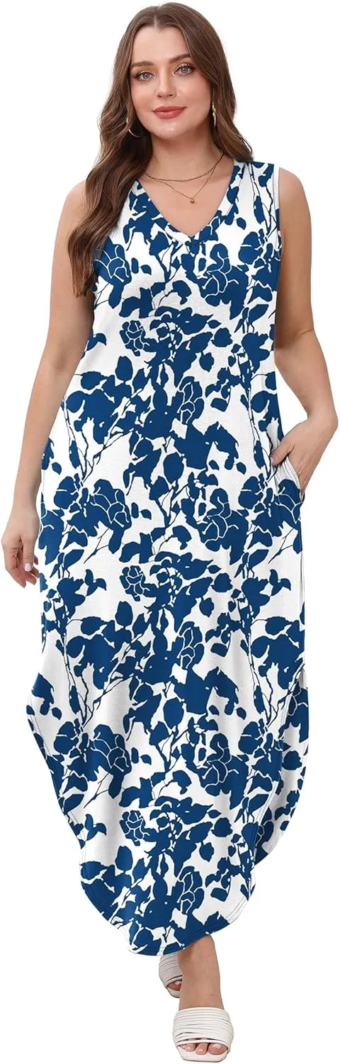 SAMPEEL Summer Dresses Maxi Dress Vacation Beach Sundresses 2025 with Pockets