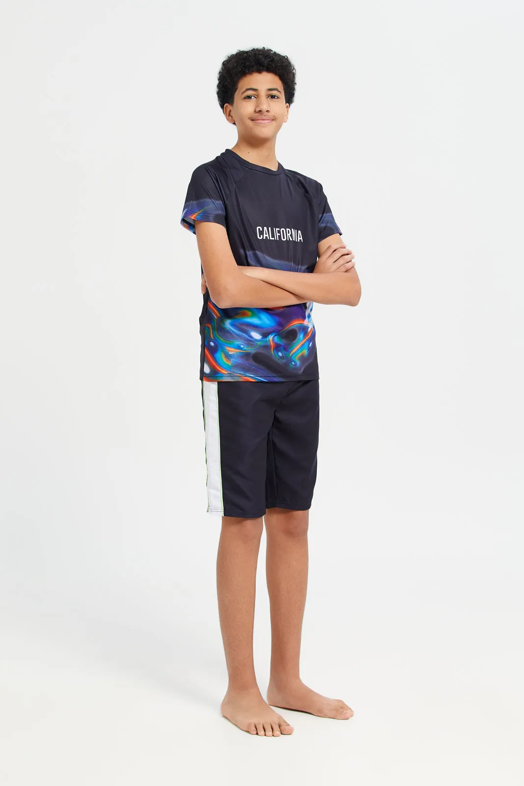 Senior Boys Black Board Shorts