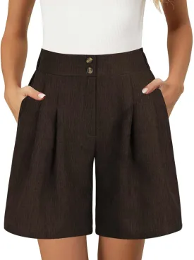 Shorts for Women Dressy High Waisted 2025 Summer Trendy Short Pants Business Casual Work Tailored Shorts with Pocket