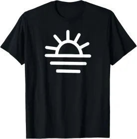 Sun Rising Over Water Simple Minimalist Sun Graphic T-Shirt