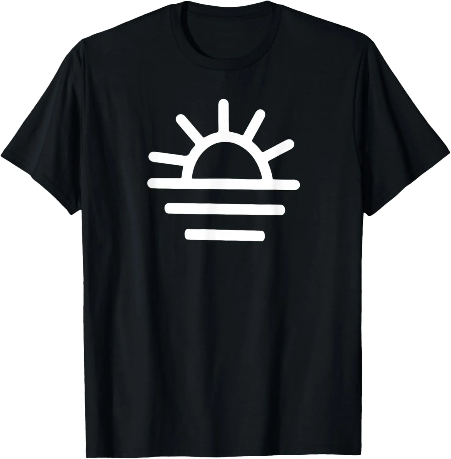 Sun Rising Over Water Simple Minimalist Sun Graphic T-Shirt
