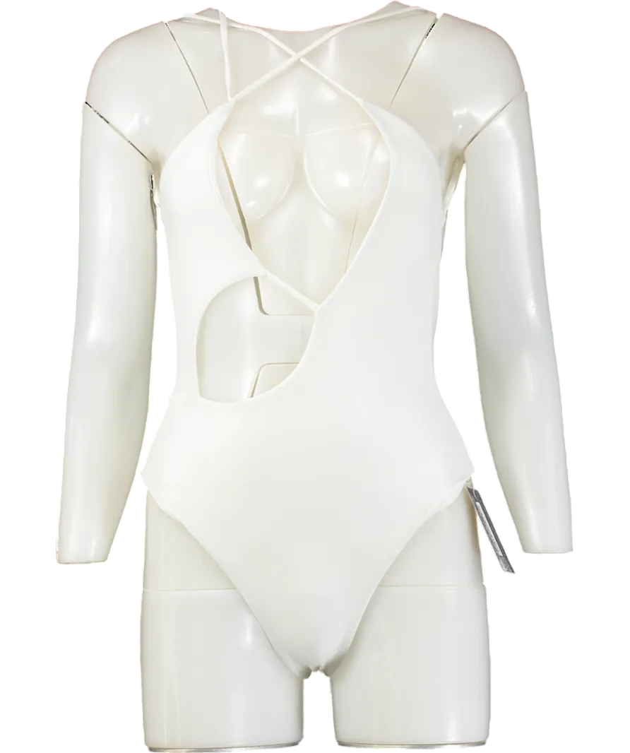 Swim by Di White Pegeia One-piece asymmetrical swimsuit UK XS