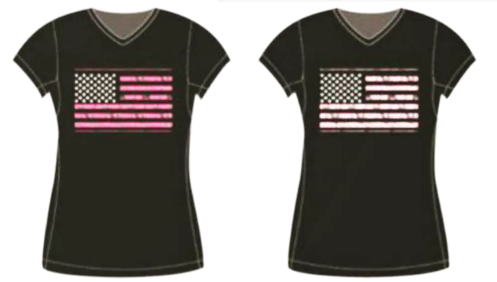 Swimwear Ladies Surf & Board Shirt Flag, Side Stripe-Water Print, Performance, UPF 50 