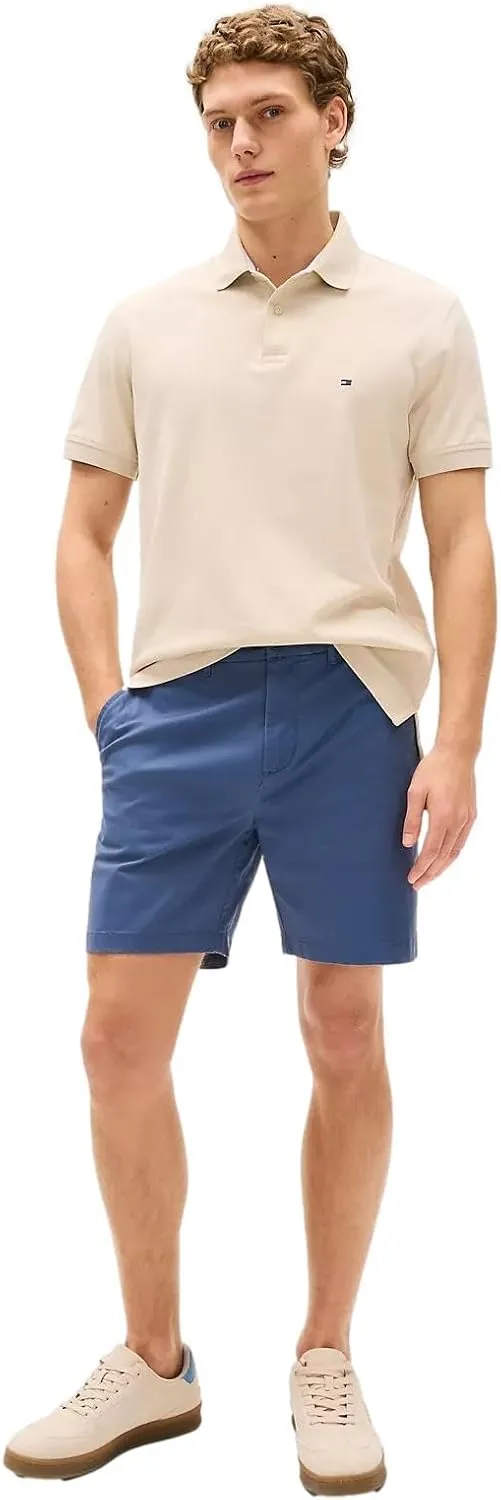 Tommy Hilfiger Men's Regular Fit Solid Color Short Sleeve Stretch Pique Polo Shirt