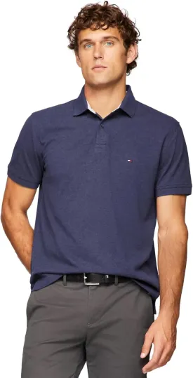 Tommy Hilfiger Men's Regular Fit Solid Color Short Sleeve Stretch Pique Polo Shirt