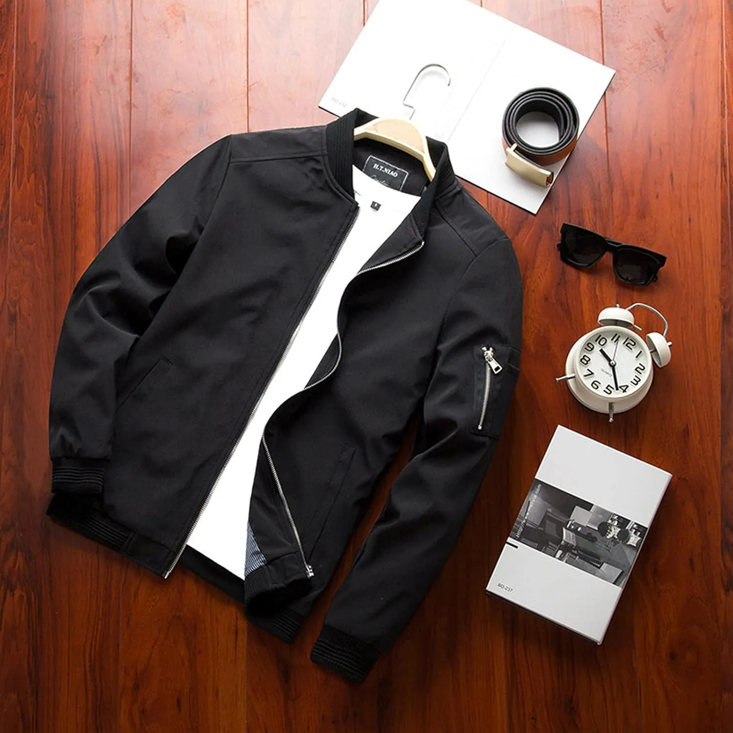 Winter Jackets for Men Men's Lightweight Jacket Casual Spring Fall Windbreaker Bomber Zip Up Coat with Pocket