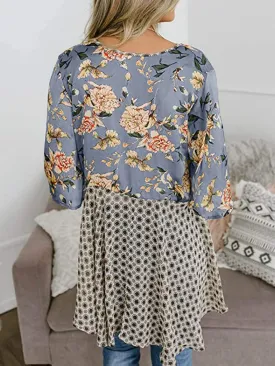 Women Floral Kimono Cardigans 3/4 Ruffle Sleeve Lightweight Patchwork Flowy Boho Tie Loose Cover Ups