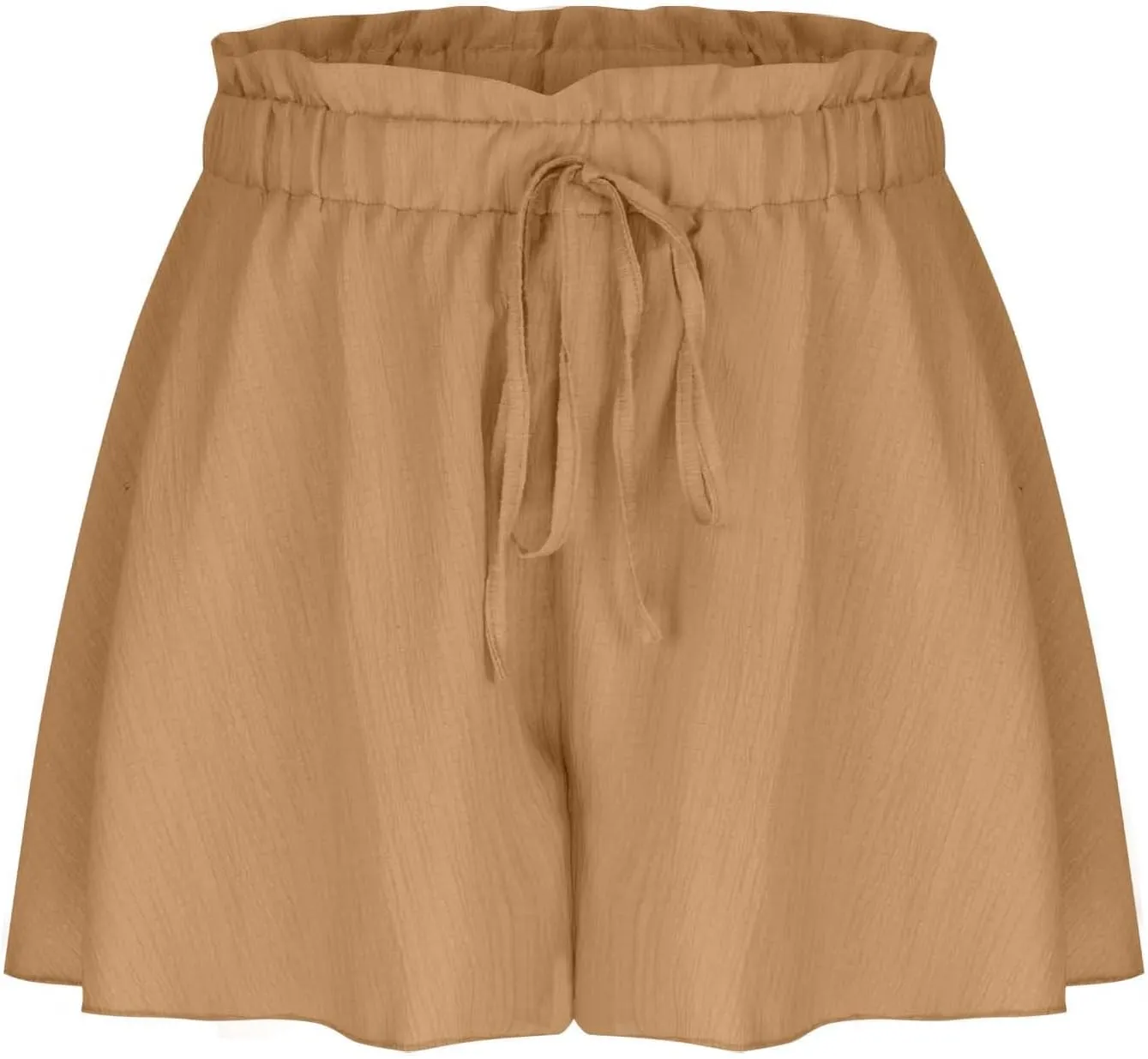 Womens Flowy Linen Shorts High Waist Wide Leg Beach Vacation Pants Cute Drawstring Boho Simple Palazzo Paperbag Shorts