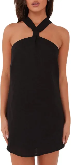 Y2k Women Floral Halter Mini Dress Sexy Tie Up Backless Sleeveless Bodycon Cami Short Dresses Aesthetic Summer