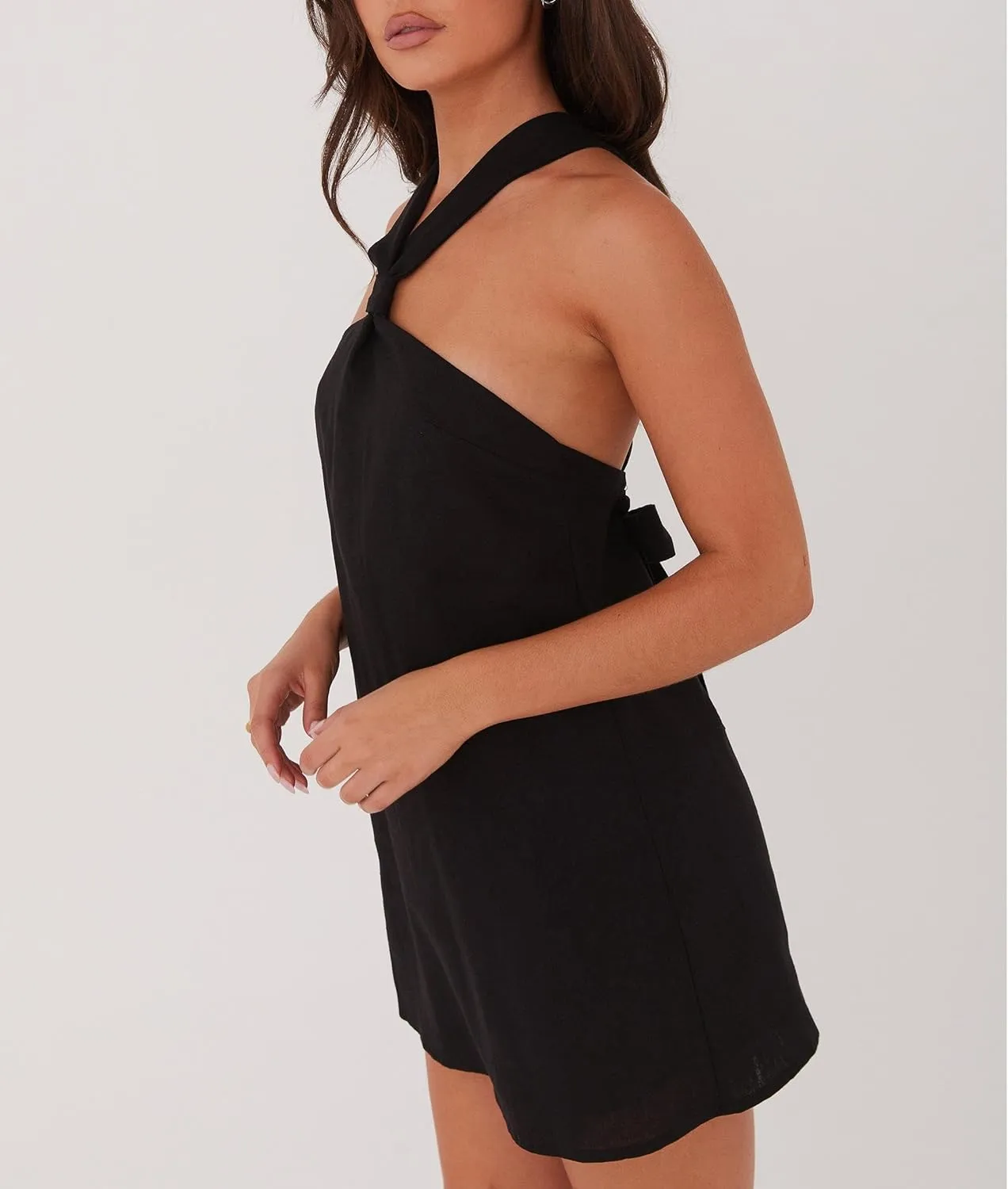 Y2k Women Floral Halter Mini Dress Sexy Tie Up Backless Sleeveless Bodycon Cami Short Dresses Aesthetic Summer